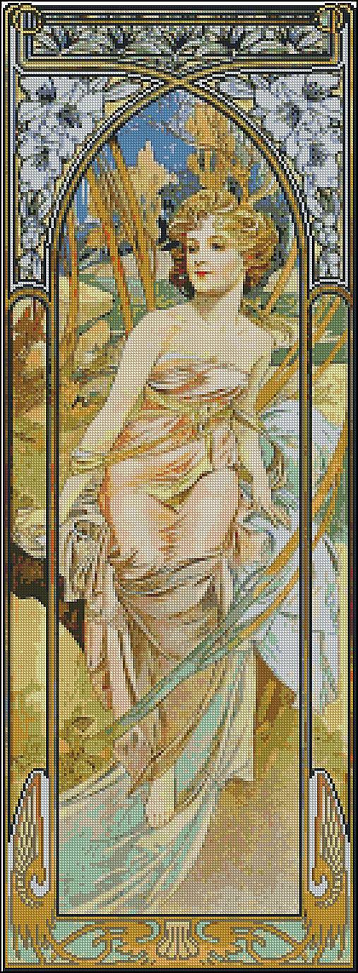 Návody a literatúra - M116 Úsvit A. Mucha - predloha na vyšívanie - 8615204_