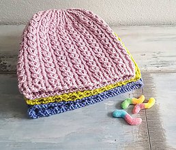 Čiapky, čelenky, klobúky - Pletené čiapka - ružová - 8621596_