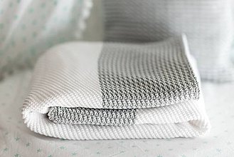 Detský textil - Zimná Deka do Kočíka a Postieľky, ,,GreyEye", OEKO-TEX® - SivoBiela - 8621554_