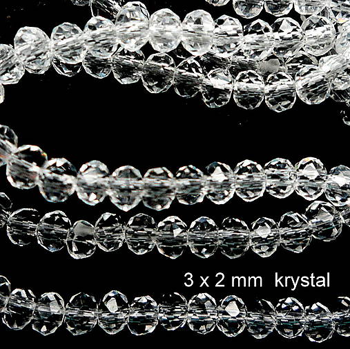 Sklenená rondelka 3x2mm-1ks (krystal)