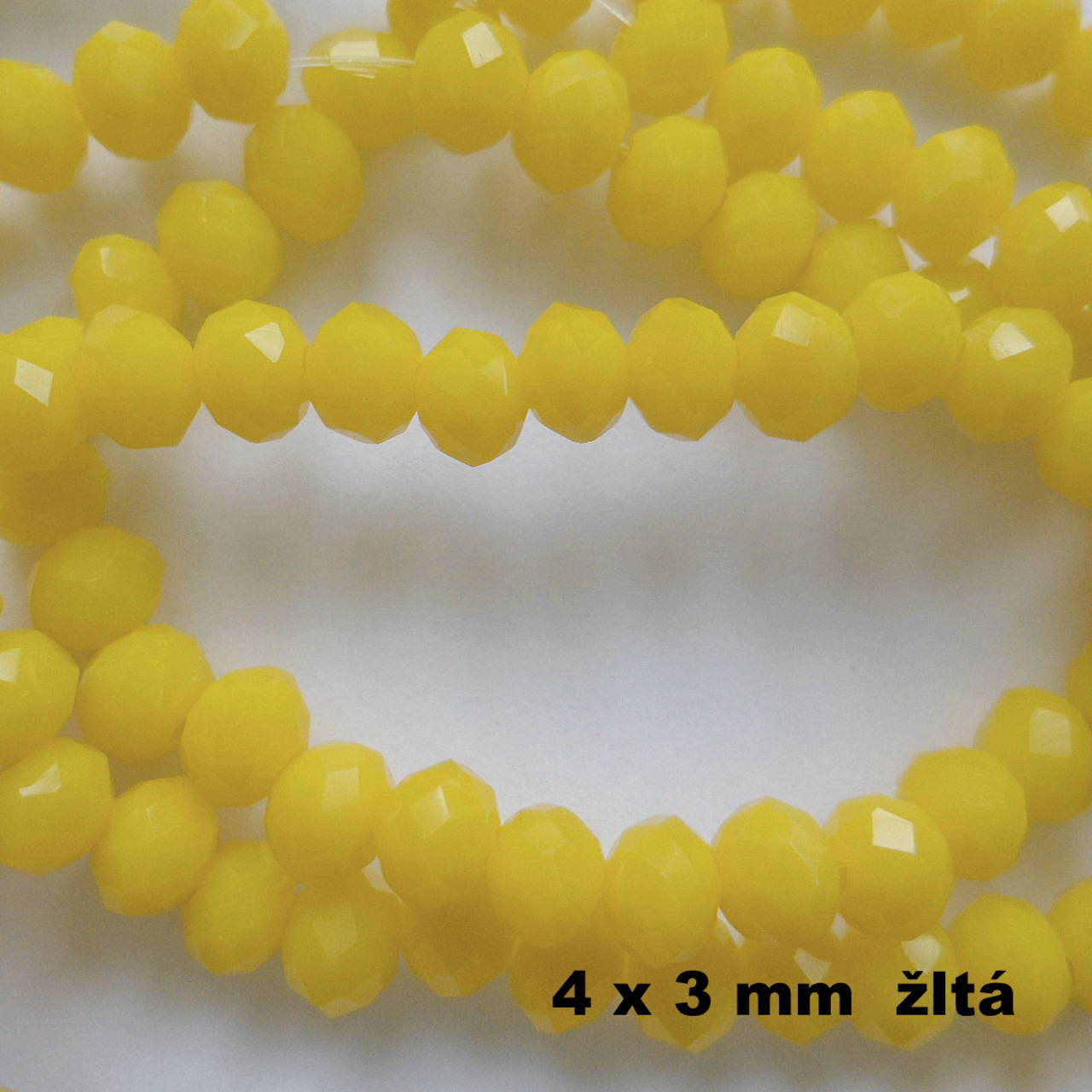 Sklenená rondelka 4x3mm-1ks (žltá)
