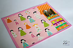 Detský textil - Detské prestieranie s vreckom na príbor Dievčatá - 8622979_