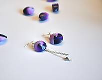 Náušnice - fialové vlnky - 8619458_