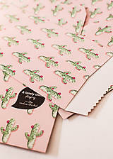 Obalový materiál - Papierová obálka / vrecko "pink cactus" - 8621346_