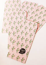 Obalový materiál - Papierová obálka / vrecko "pink cactus" - 8621348_