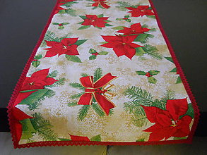 Úžitkový textil - Štóla - Vianočná ruža s tmavočervenou čipkou - 8626874_