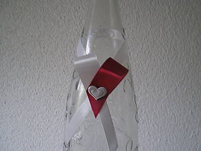 Svadobné pierka - Stuhy na  svadobné fľašky - bordové - 8626308_