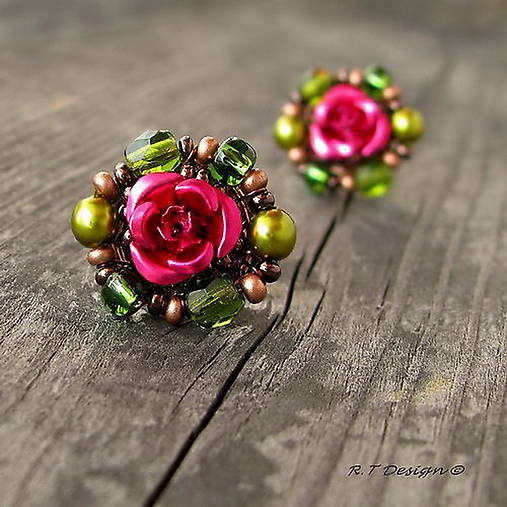 Náušnice - Náušničky KRÁLOVNA KVĚTIN - 8624216_