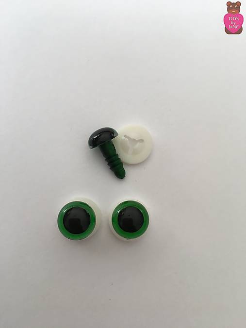 Komponenty - Bezpečnostné oči - zelené 10mm - 8629694_