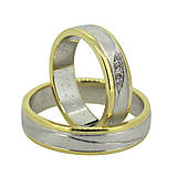 Prstene - Obrúčky, bielo - žlté zlato - 8631077_