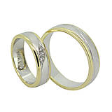 Prstene - Obrúčky, bielo - žlté zlato - 8631079_