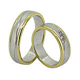 Prstene - Obrúčky, bielo - žlté zlato - 8631080_