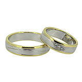 Prstene - Obrúčky, bielo - žlté zlato - 8631081_