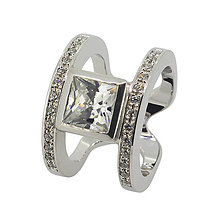 Prstene - Mohutný prsteň z bieleho zlata - 8631438_