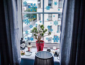 Dekorácie - Nálepky na stenu / okno - Snehové vločky - 8630779_