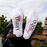 Pánske oblečenie - Biele členkové ponožky "Mama" - 8633355_