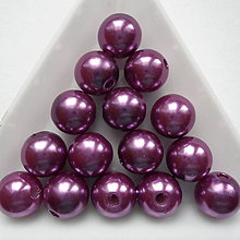 Korálky - GLANCE plast 10mm-10ks (purple) - 8638547_