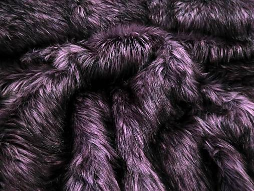 Textil - Kožušina umelá fialovo čierny melír - cena za 10 cm  - 8645914_