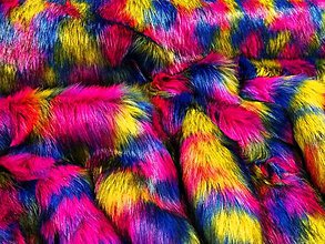 Textil - Kožušina umelá - Huňatá Multicolor - cena za 10 cm - 8645860_