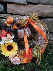 Dekorácie - Jesenný veniec na dvere - Sunflower - 8649053_
