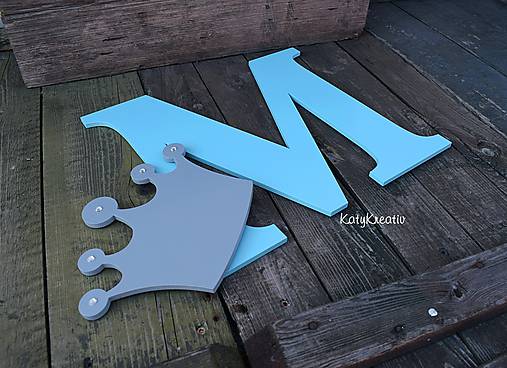 Tabuľky - 30cm iniciála s korunou - 8654160_