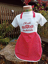 Detské oblečenie - Zásterka - malá kuchárka červená - 8654422_