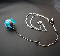 Náhrdelníky - Recy náhrdelník tyrkysový kvet - 8659490_