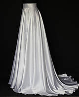 Sukne - Kvalitná saténová kruhová sukňa s vlečkou rôzne farby - 8657510_