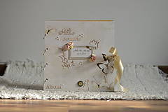 Papiernictvo - Veľký biely romantický svadobný fotoalbum - 8660095_