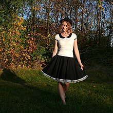 Sukne - Černá kolová sukně - 8664301_