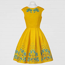 Šaty - Žlté šaty - lastovička a ľan - 8662997_