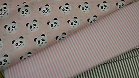 Textil - Detská - pandy na ružovom podklade š.160 - 8662506_