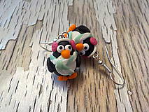 Náušnice - tučniaci so slúchadlami a šálikmi - 8663264_