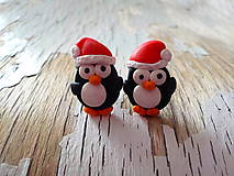 Náušnice - vianoční tučniaci - napichovačky - 8663987_
