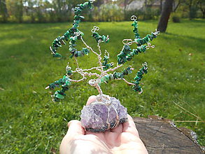 Dekorácie - tree for happy with ametyst - 8665681_