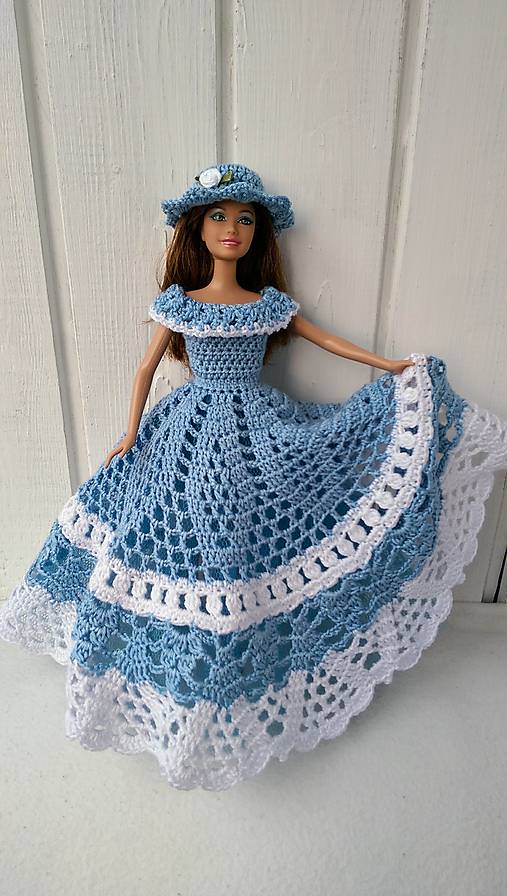  - Modrobiele šaty pre Barbie - 8664712_