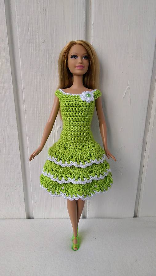  - Zelené šaty pre Barbie - 8664743_
