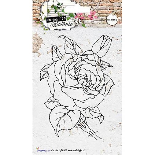 StudioLight - Romantic Botanic 223 - silikónová pečiatka s krásnou ružou