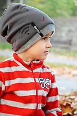 Detské čiapky - Zimná čiapka s menom Dark grey & Wifi - 8668304_