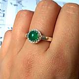 Prstene - Zľava z 37,90€ / Silver Plated Natural Green Onyx Ring / Postriebrený prsteň so zeleným ónyxom /0465 - 8671930_