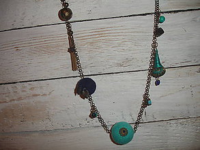 Náhrdelníky - Plstený náhrdelník Modrý Orient 2 - 8676040_