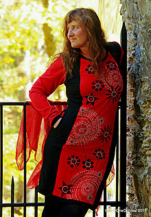 Šaty - Dámske šaty midi, batikované, maľované, etno MOŠI-MOŠI - 8679039_