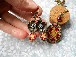 Sady šperkov - Bordový ornament - ZĽAVA zo 7,20 eur - 8680064_