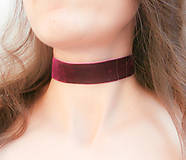 Náhrdelníky - Vínový bordový zamatový choker - náhrdelník obojok - 8678225_