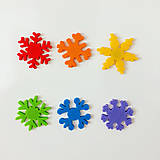 Magnetky - Snehové vločky vo farbách dúhy - 8683550_