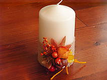 Sviečky - Jesenná sviečka s tekvicou 12cm - 8687296_