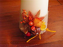 Sviečky - Jesenná sviečka s tekvicou 12cm - 8687297_