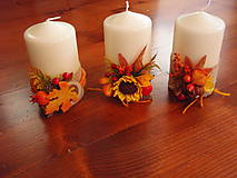 Sviečky - Jesenná sviečka s tekvicou 12cm - 8687300_