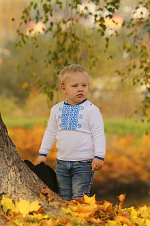 Detské oblečenie - Detské folkórne tričko Ja som malý remeselník (104) - 8688225_