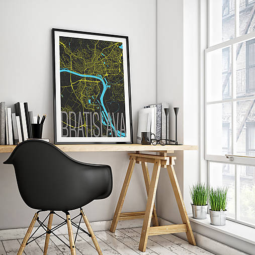  - BRATISLAVA, elegantná, čierna (50x70cm) - 8688020_